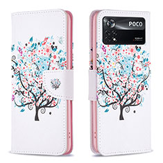 Custodia Portafoglio In Pelle Fantasia Modello Cover con Supporto B01F per Xiaomi Redmi Note 11E Pro 5G Bianco