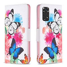 Custodia Portafoglio In Pelle Fantasia Modello Cover con Supporto B01F per Xiaomi Redmi Note 11S 4G Colorato