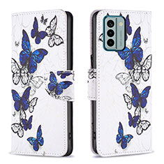 Custodia Portafoglio In Pelle Fantasia Modello Cover con Supporto B03F per Nokia G22 Blu