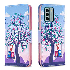 Custodia Portafoglio In Pelle Fantasia Modello Cover con Supporto B03F per Nokia G22 Lavanda