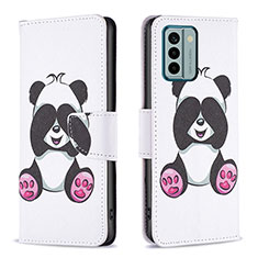 Custodia Portafoglio In Pelle Fantasia Modello Cover con Supporto B03F per Nokia G22 Multicolore