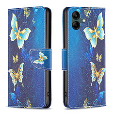 Custodia Portafoglio In Pelle Fantasia Modello Cover con Supporto B03F per Samsung Galaxy A04 4G Cielo Blu