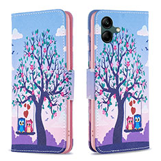 Custodia Portafoglio In Pelle Fantasia Modello Cover con Supporto B03F per Samsung Galaxy A04 4G Lavanda