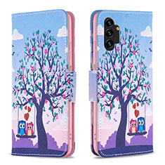 Custodia Portafoglio In Pelle Fantasia Modello Cover con Supporto B03F per Samsung Galaxy A13 4G Lavanda