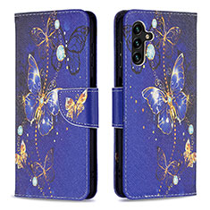 Custodia Portafoglio In Pelle Fantasia Modello Cover con Supporto B03F per Samsung Galaxy A13 5G Blu Notte