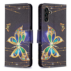 Custodia Portafoglio In Pelle Fantasia Modello Cover con Supporto B03F per Samsung Galaxy A13 5G Nero