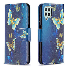 Custodia Portafoglio In Pelle Fantasia Modello Cover con Supporto B03F per Samsung Galaxy A22 4G Cielo Blu