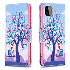 Custodia Portafoglio In Pelle Fantasia Modello Cover con Supporto B03F per Samsung Galaxy A22 5G Lavanda