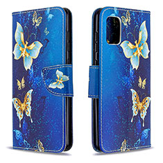 Custodia Portafoglio In Pelle Fantasia Modello Cover con Supporto B03F per Samsung Galaxy A31 Cielo Blu