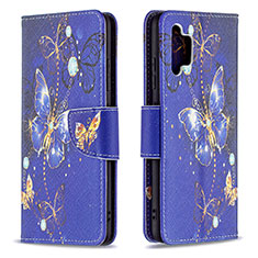 Custodia Portafoglio In Pelle Fantasia Modello Cover con Supporto B03F per Samsung Galaxy A32 4G Blu Notte