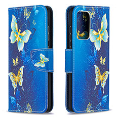 Custodia Portafoglio In Pelle Fantasia Modello Cover con Supporto B03F per Samsung Galaxy A52 4G Cielo Blu