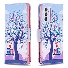 Custodia Portafoglio In Pelle Fantasia Modello Cover con Supporto B03F per Samsung Galaxy A54 5G Lavanda