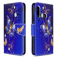 Custodia Portafoglio In Pelle Fantasia Modello Cover con Supporto B03F per Samsung Galaxy A70E Blu Notte
