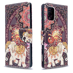 Custodia Portafoglio In Pelle Fantasia Modello Cover con Supporto B03F per Samsung Galaxy A71 5G Marrone