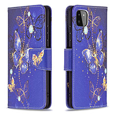 Custodia Portafoglio In Pelle Fantasia Modello Cover con Supporto B03F per Samsung Galaxy F42 5G Blu Notte