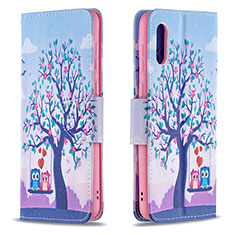 Custodia Portafoglio In Pelle Fantasia Modello Cover con Supporto B03F per Samsung Galaxy M02 Lavanda