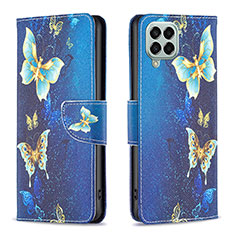 Custodia Portafoglio In Pelle Fantasia Modello Cover con Supporto B03F per Samsung Galaxy M33 5G Cielo Blu