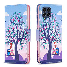 Custodia Portafoglio In Pelle Fantasia Modello Cover con Supporto B03F per Samsung Galaxy M53 5G Lavanda