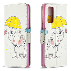 Custodia Portafoglio In Pelle Fantasia Modello Cover con Supporto B03F per Samsung Galaxy S20 FE 4G Giallo