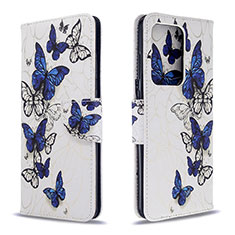 Custodia Portafoglio In Pelle Fantasia Modello Cover con Supporto B03F per Samsung Galaxy S20 Plus Blu