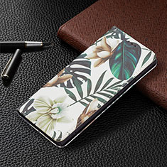 Custodia Portafoglio In Pelle Fantasia Modello Cover con Supporto B03F per Samsung Galaxy S21 Ultra 5G Verde Pastello