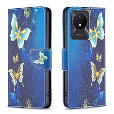 Custodia Portafoglio In Pelle Fantasia Modello Cover con Supporto B03F per Vivo Y02A Cielo Blu