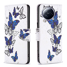 Custodia Portafoglio In Pelle Fantasia Modello Cover con Supporto B03F per Xiaomi Civi 3 5G Blu