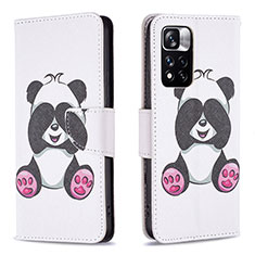 Custodia Portafoglio In Pelle Fantasia Modello Cover con Supporto B03F per Xiaomi Mi 11i 5G (2022) Bianco