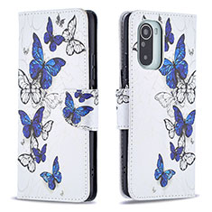 Custodia Portafoglio In Pelle Fantasia Modello Cover con Supporto B03F per Xiaomi Mi 11i 5G Blu