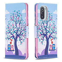 Custodia Portafoglio In Pelle Fantasia Modello Cover con Supporto B03F per Xiaomi Mi 11i 5G Lavanda