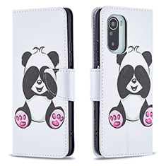 Custodia Portafoglio In Pelle Fantasia Modello Cover con Supporto B03F per Xiaomi Mi 11X Pro 5G Bianco