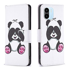 Custodia Portafoglio In Pelle Fantasia Modello Cover con Supporto B03F per Xiaomi Poco C50 Bianco