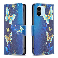 Custodia Portafoglio In Pelle Fantasia Modello Cover con Supporto B03F per Xiaomi Poco C50 Cielo Blu