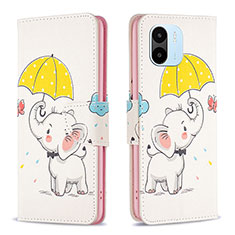 Custodia Portafoglio In Pelle Fantasia Modello Cover con Supporto B03F per Xiaomi Poco C51 Giallo