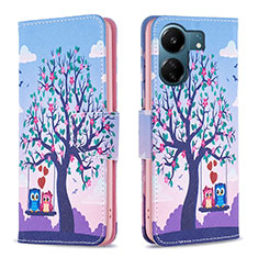 Custodia Portafoglio In Pelle Fantasia Modello Cover con Supporto B03F per Xiaomi Poco C65 Lavanda