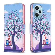 Custodia Portafoglio In Pelle Fantasia Modello Cover con Supporto B03F per Xiaomi Poco F5 5G Lavanda