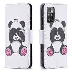 Custodia Portafoglio In Pelle Fantasia Modello Cover con Supporto B03F per Xiaomi Redmi 10 (2022) Bianco