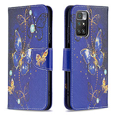 Custodia Portafoglio In Pelle Fantasia Modello Cover con Supporto B03F per Xiaomi Redmi 10 (2022) Blu Notte