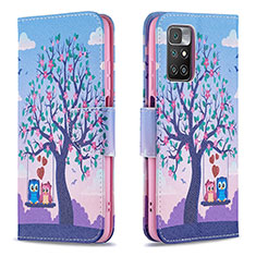 Custodia Portafoglio In Pelle Fantasia Modello Cover con Supporto B03F per Xiaomi Redmi 10 (2022) Lavanda