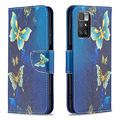Custodia Portafoglio In Pelle Fantasia Modello Cover con Supporto B03F per Xiaomi Redmi 10 4G Cielo Blu