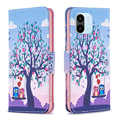 Custodia Portafoglio In Pelle Fantasia Modello Cover con Supporto B03F per Xiaomi Redmi A2 Lavanda