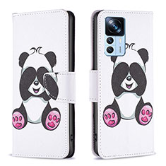 Custodia Portafoglio In Pelle Fantasia Modello Cover con Supporto B03F per Xiaomi Redmi K50 Ultra 5G Bianco