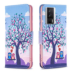 Custodia Portafoglio In Pelle Fantasia Modello Cover con Supporto B03F per Xiaomi Redmi K60 5G Lavanda