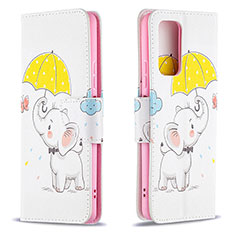 Custodia Portafoglio In Pelle Fantasia Modello Cover con Supporto B03F per Xiaomi Redmi Note 10 Pro 4G Giallo