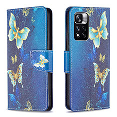 Custodia Portafoglio In Pelle Fantasia Modello Cover con Supporto B03F per Xiaomi Redmi Note 11 Pro+ Plus 5G Cielo Blu