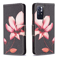 Custodia Portafoglio In Pelle Fantasia Modello Cover con Supporto B03F per Xiaomi Redmi Note 11S 5G Rosso