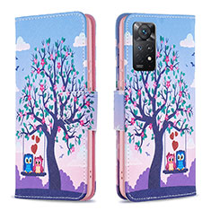 Custodia Portafoglio In Pelle Fantasia Modello Cover con Supporto B03F per Xiaomi Redmi Note 12 Pro 4G Lavanda