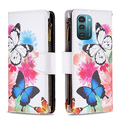 Custodia Portafoglio In Pelle Fantasia Modello Cover con Supporto B04F per Nokia G11 Colorato