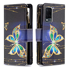 Custodia Portafoglio In Pelle Fantasia Modello Cover con Supporto B04F per Oppo A54 4G Nero