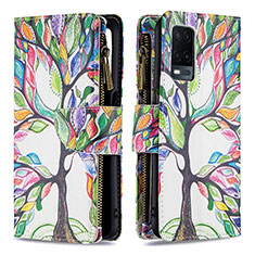 Custodia Portafoglio In Pelle Fantasia Modello Cover con Supporto B04F per Oppo A54 4G Verde